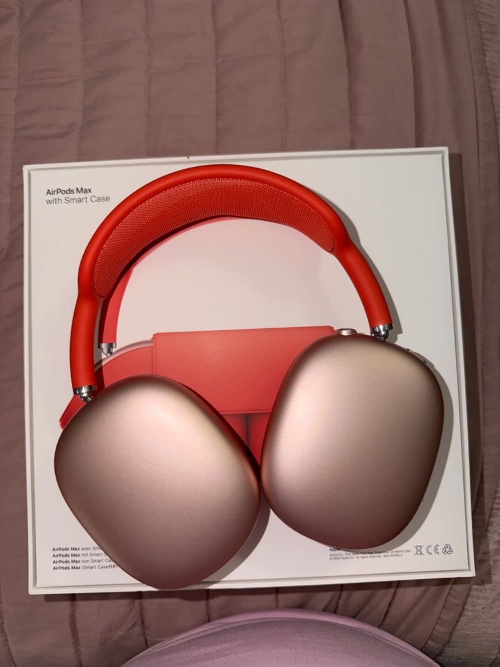 Apple AirPods Max - Pink Sand Ear Cups with Red Headband